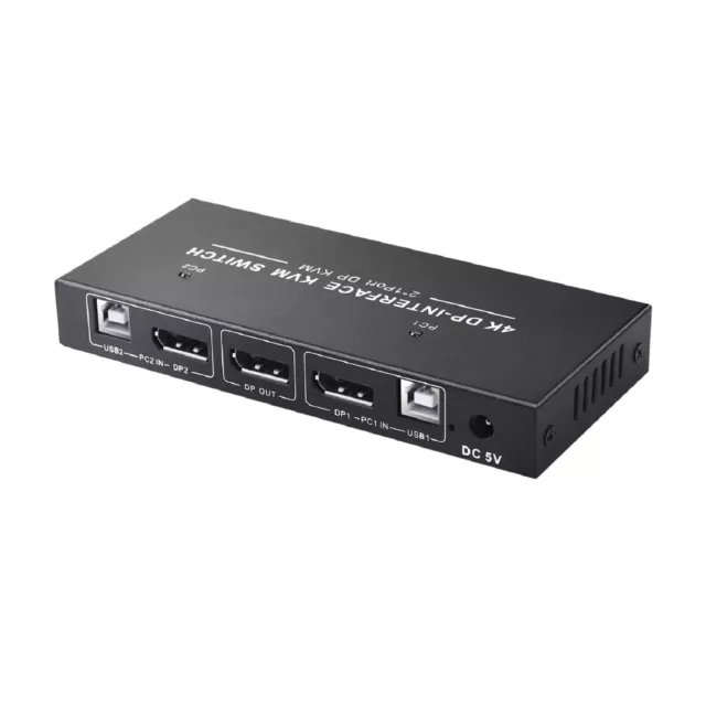 4K 60Hz  2 in 1 out DP USB KVM Switch to share monitor mouse keyboard printer