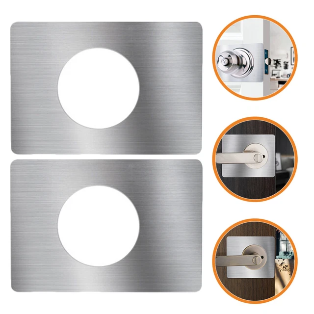 2 piezas placa de reparación para cerradura de puerta barra de acero inoxidable placa de cubierta Silver