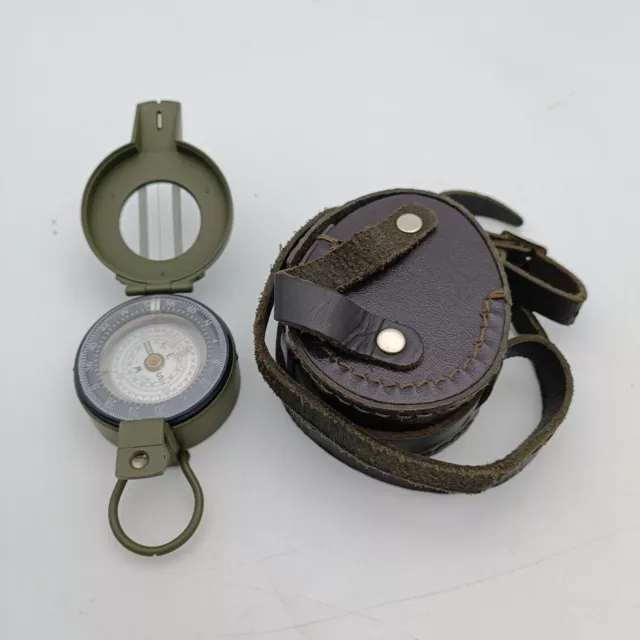FRANCIS BARKER M-88 Prismatic Military Compass M88 Mils Olive Drab w/ Leather Ca