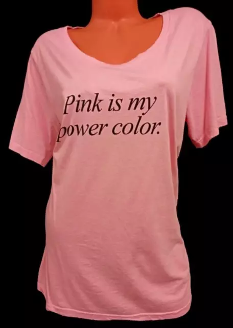 Anvil pink crew neck pink in my power color short sleeve plus top 2X