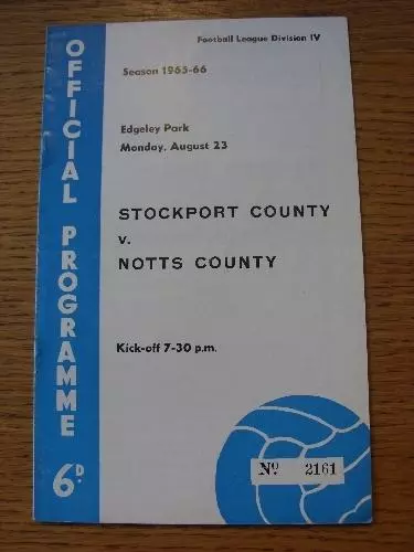 23/08/1965 Stockport County v Notts County  (Crease, Fold, Team Changes). Item I