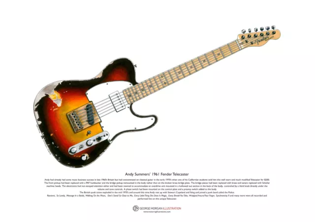Andy Summers' Fender Telecaster ART POSTER A3 size 2