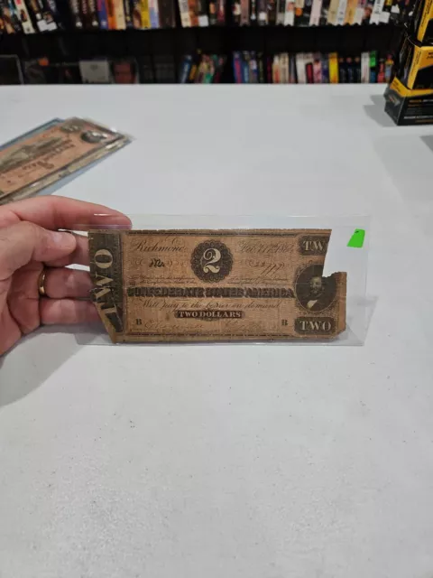 Authentic Confederate States America 2 Dollars Note Currency 1864 🇺🇸 SHIPPED
