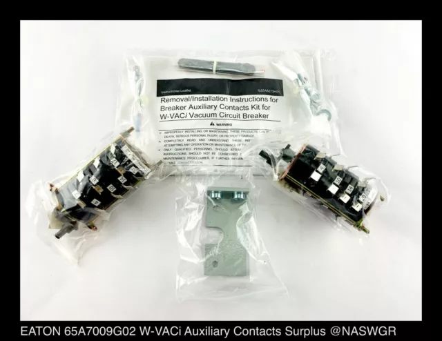 Eaton 65A7009G02 Breaker Auxiliary Contacts S1 & S2 Kit Surplus- 1 Year Warranty