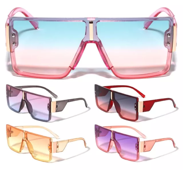 Oversized Xl One Piece Shield Lens Square Sunglasses Retro Designer Fashion Vtg
