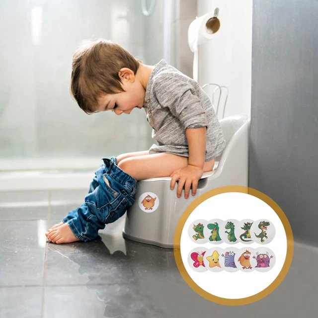 2 juegos de pegatinas de entrenamiento de orinal para niños dibujos animados tema orinal entrenamiento