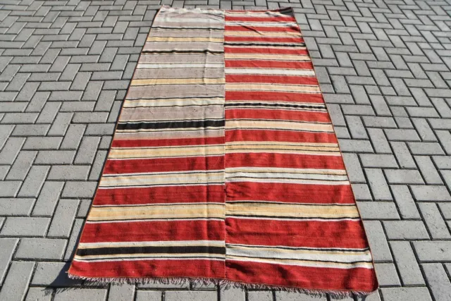 Kelim, 3,8x4,4 ft Akzentteppiche, Orientalischer Teppich, Vintage Teppich,...