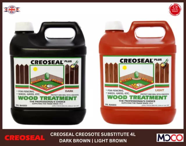 Creoseal Light&Dark Brown Oil Based Fence Timber Paint Creocote creosote Sub 4L