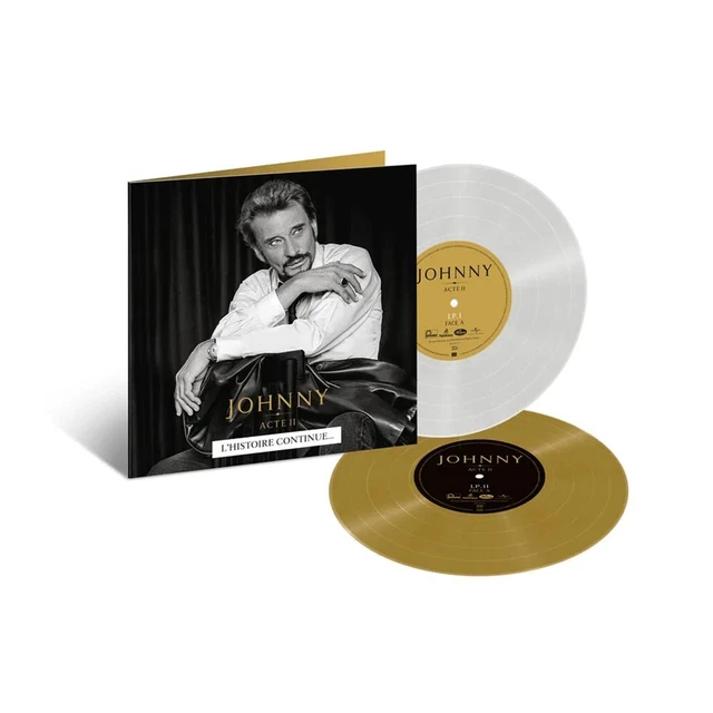 Neuf 2 LP Vinyle couleur or & blanc limité 1000 ex et Numéroté - JOHNNY ACTE II 