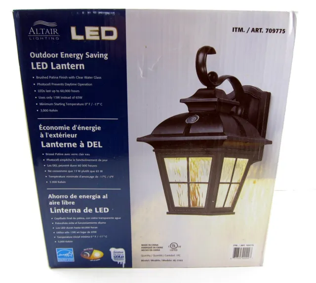 NEW ALTAIR LIGHTING AL-2163 Brushed Outdoor Energy Saving LED Lantern Light  $ - PicClick