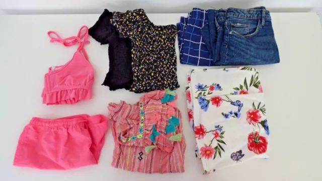 Bundle Girls Ladies Clothing 8 Summer Set Skirt Top Blouse Dress Pants Outfit XS