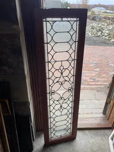 SG 4172 antique stained glass transom window with jewels 16.75 x 58.5
