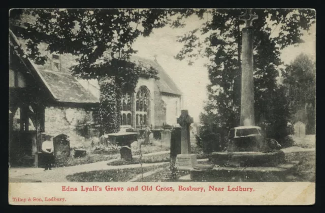 BOSBURY - Edna Lyall's Grave - HEREFORDSHIRE  Tilley Ledbury POSTCARD Edna Lyall