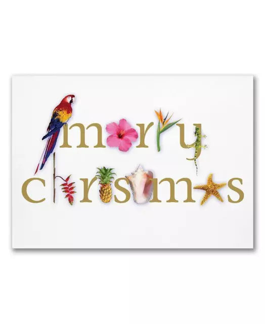 Masterpiece Studios Tropical Merry Christmas 16 Greeting Cards / 16 Envelopes