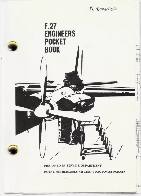 Fokker F27 Engineers Pocket Book. Very Detailed Information on the Friendship