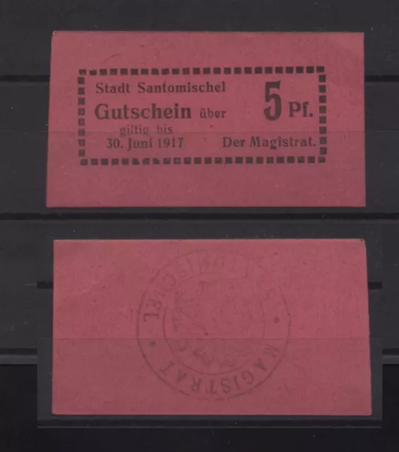 [25918] - NOTGELD SANTOMISCHEL (heute: Zaniemyśl), Stadt, 5 Pf, -30.06.1917. Tie