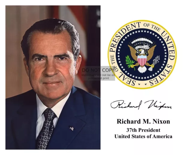 President Richard M. Nixon Presidential Seal Autographed 8X10 Photograph