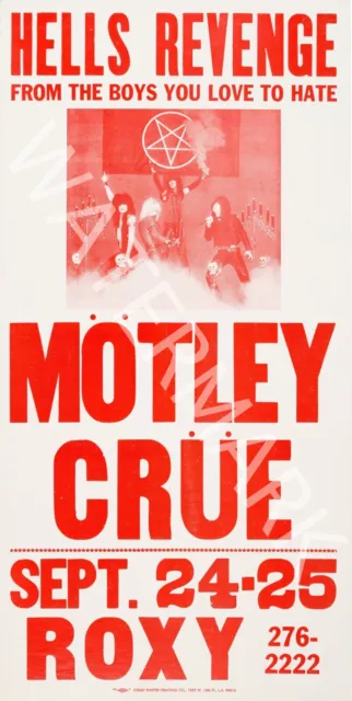 Motley Crue - Roxy - 1982 Vintage Music Poster