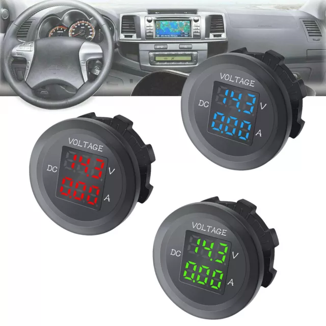 12-24V Car Motorcycle Digital LED Voltmeter Voltage Ammeter Volt Gauge Meter New