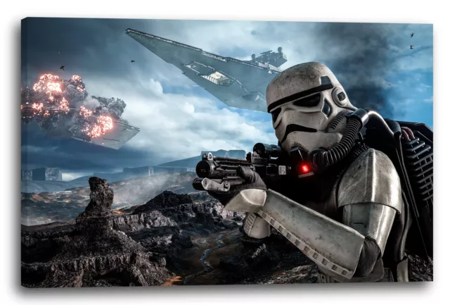 Lein-Wand-Bild: Star Wars Stormtrooper Gewehr Sternzerstörer (kein Poster)