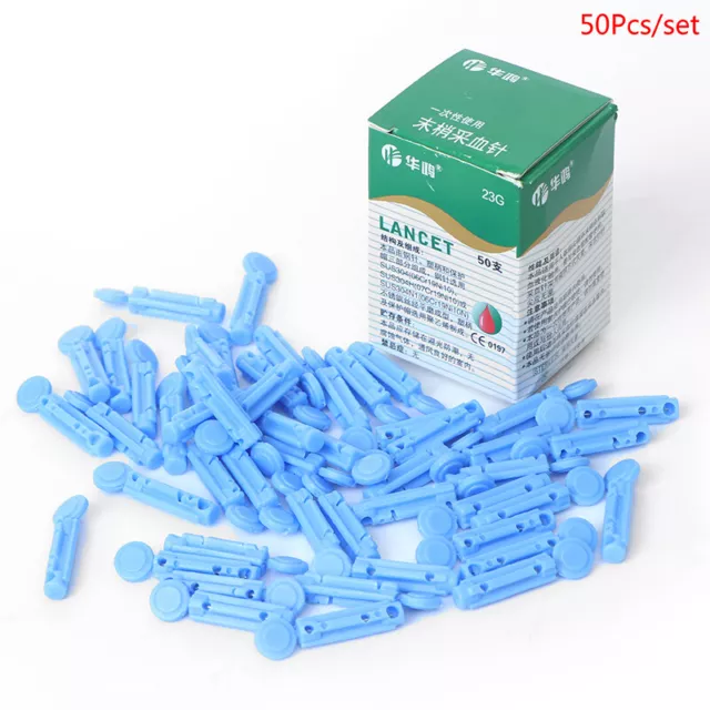 50Pcs 23g Blood Glucose Medical Blood Collecting Lancet Needles Diabetes Test RF