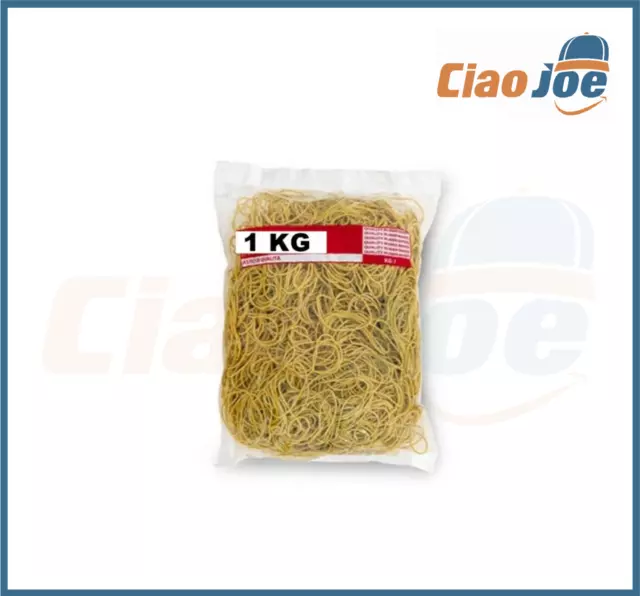 Elastici in Gomma Giallo Confezione da 1 kg per Ufficio Casa Cucina Bricolage