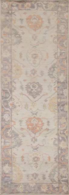"Alfombra tradicional de lana de marfil corredor de 11 ft hecha a mano 9' 8"" x 2'11"