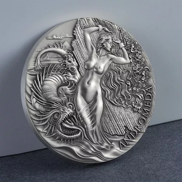 Andromeda and the Sea monster Celestial Beauty 2 oz Silver Coin Cameroon 2022