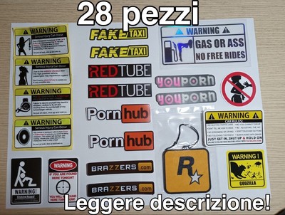 Adesivi Moto Divertenti 16 Pezzi Kit tube porn youporn faketaxi fun Bici Mtb 