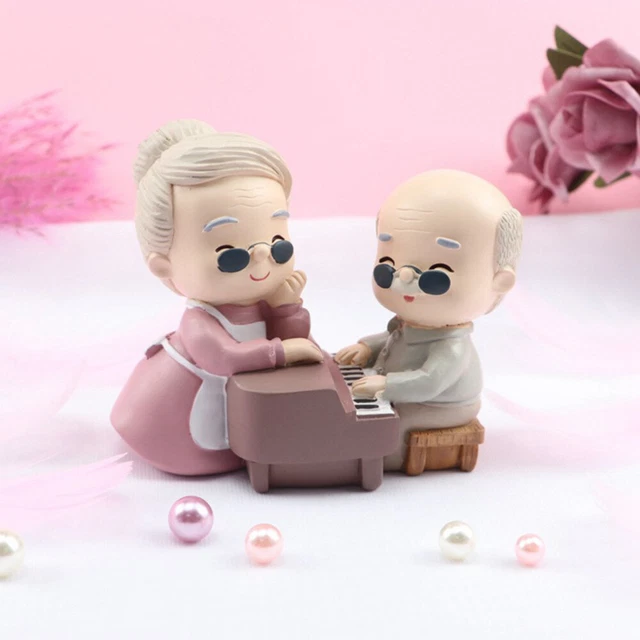 1pc Romantische Liebhaber Statue Opa Oma Form Dekoration Kuchen Ornament
