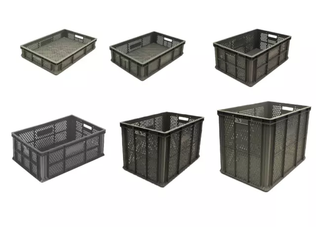Euro Ventilated Stacking Storage Containers Boxes Crates 600 x 400cm