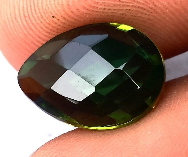 Tourmaline Briolette Cut 4.70 Ct Green Lab-Created Gemstone Treated, TU-1