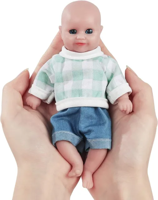 Vollence 6.5 inch Miniature Full Silicone Baby Dolls Boy,Not Vinyl Mini Reborn