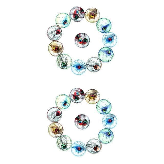 2x Flatback Dome Cabochons Schmuck Glas Snap Schmuck Machen Cabochons Glas Patch