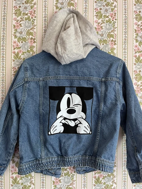 Zara Child Size 10 Disney Mickey Mouse Denim Hooded Jacket