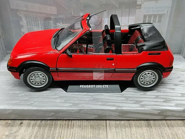 Voiture Solido Peugeot 205 Cti Mk1 Cabriolet 1989 Rouge 1:18 Neuf Boite
