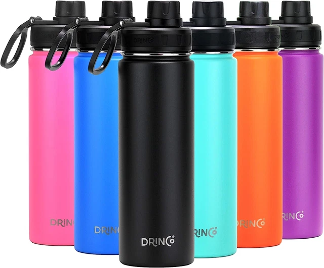 Drinco Stainless Steel Water Bottle Spout Lid Vacuum Insulated Double Wall Water