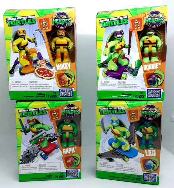 Mega Bloks Construx Teenage Mutant Ninja Turtles TMNT Half Shell Heroes Set Of 4