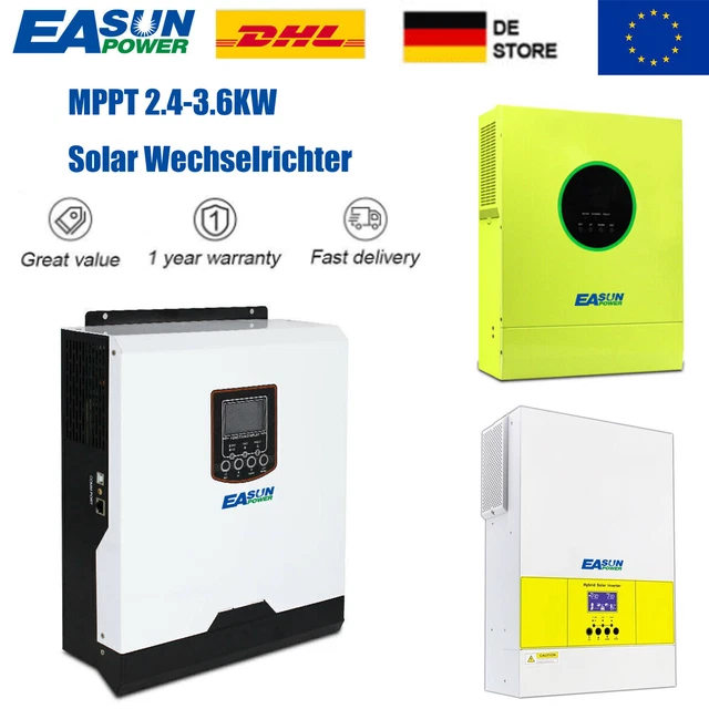 Inversor solar Easun MPPT PMW 24V 500Vdc 2,4-3,6KW puro sinuswel
