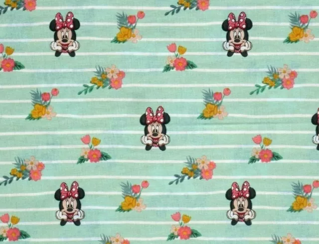 Fat Quarter   Disney  Minnie Mouse Fabric  Traditional Stripe  100% Cotton   Fq