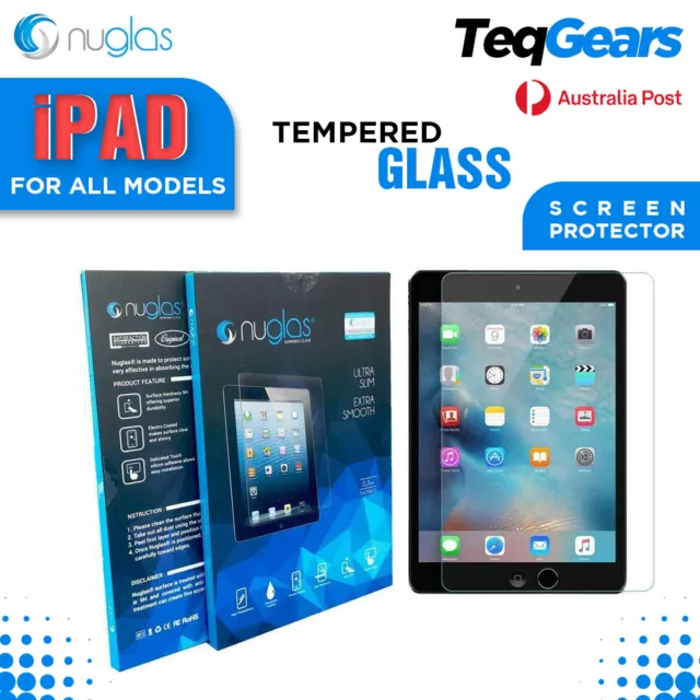 Nuglas Tempered Glass Screen Protector For iPad 5 6 7 8 Gen Air 11 12.9"