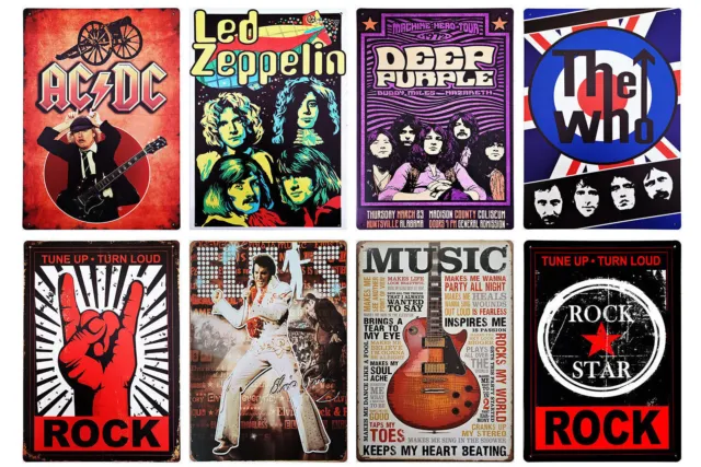 Printed Music Posters Classic Heavy Metal Rock Blues Jazz Pop A4A3 Vintage Retro
