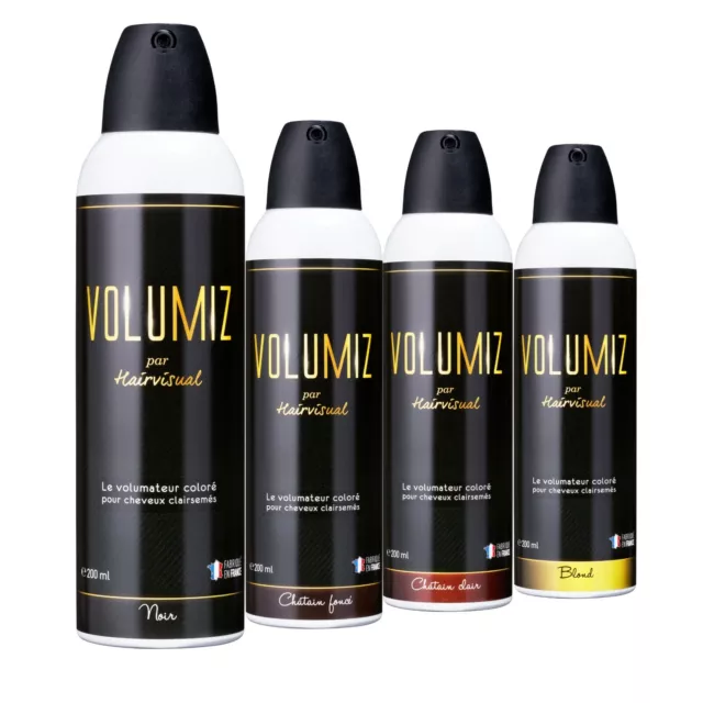 VOLUMIZ 200ml Spray Colorant Calvitie Densifiant Cheveux Clairsemés Homme Femme