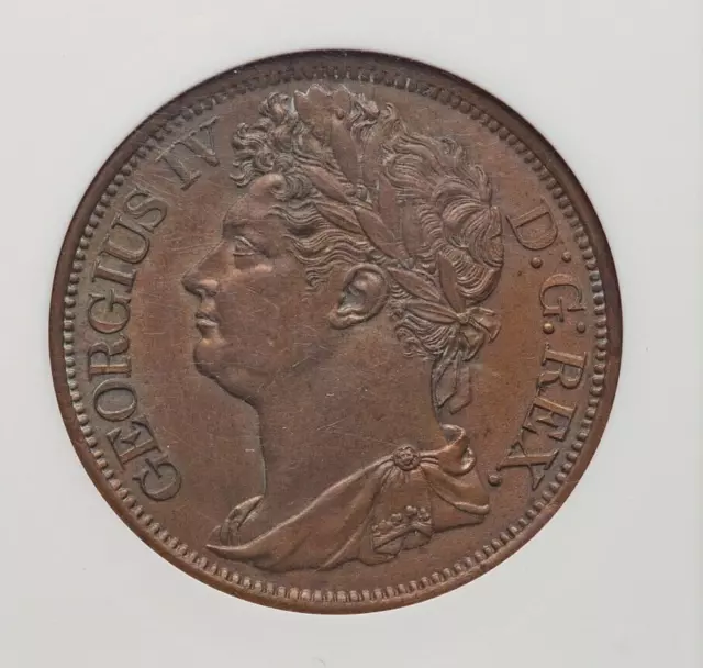 1822 Ireland George Iv Copper Penny Anacs Ms63 Brown Km151