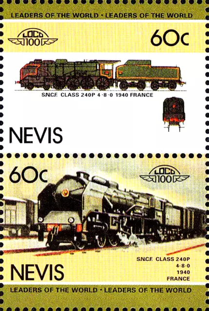 MNH Eisenbahn Lokomotive Dampflok Sncf Klasse 240 p 4 8 0 Frankreich 1940 / 77