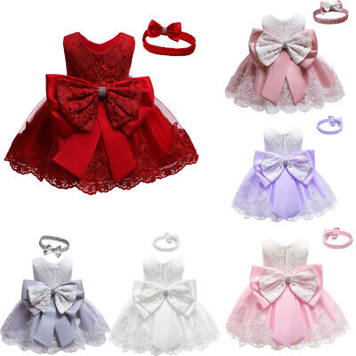 Toddler Baby Girl Princess Dress Flower Girls Bowknot Wedding Party Gown Dresses