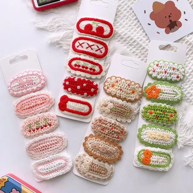 Barrettes Tricotées En Laine Colorées Pour Pinces À Cheveux Pour Bébé Fille F