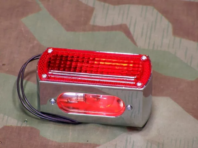 Chopper Box Tail Light. 12 Volt. With L.P. Lens.