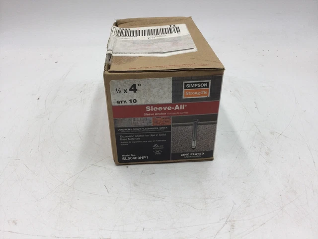 Simpson Strong-Tie SL50400HP1 Sleeve-All 1/2" x 4" Sleeve Anchor