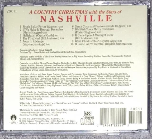 COUNTRY CHRISTMAS NASHVILLE CD Merle Haggard Porter Wagoner Waylon ...